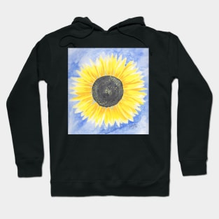 Sunflower on Watercolor Hoodie